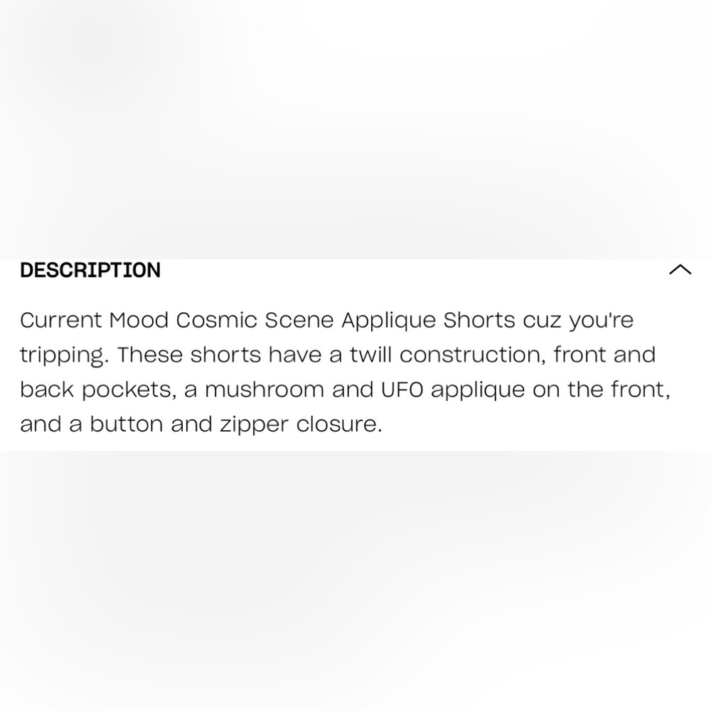 ✨🆕Dolls Kill x Current Mood Cosmic Scene Appliqué Shorts sz S BNWT!🛸👽SOLD OUT - Picture 11 of 16